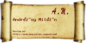 Andrásy Milán névjegykártya