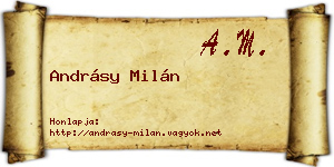 Andrásy Milán névjegykártya
